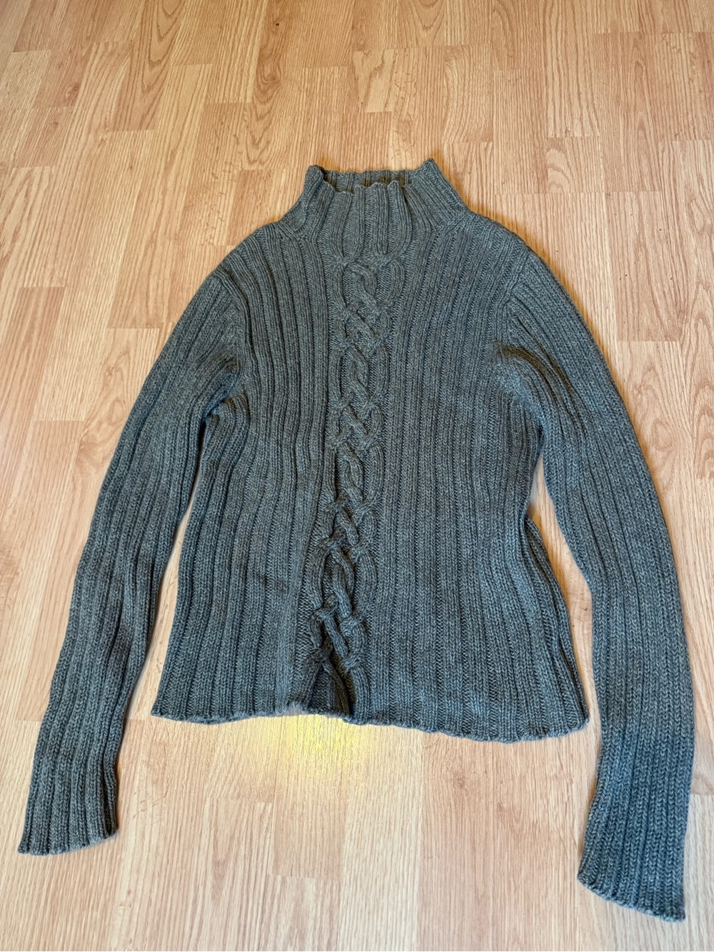 Cable-Knit Neck Sweater -LL Bean